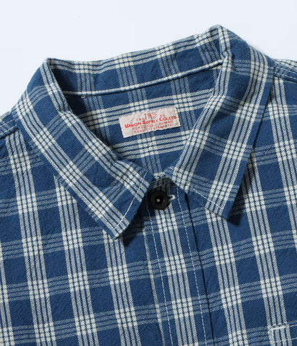 US15902 / UNION SUPPLY PALAKA CHECK SHIRT BLOUSE W/chain emb'd