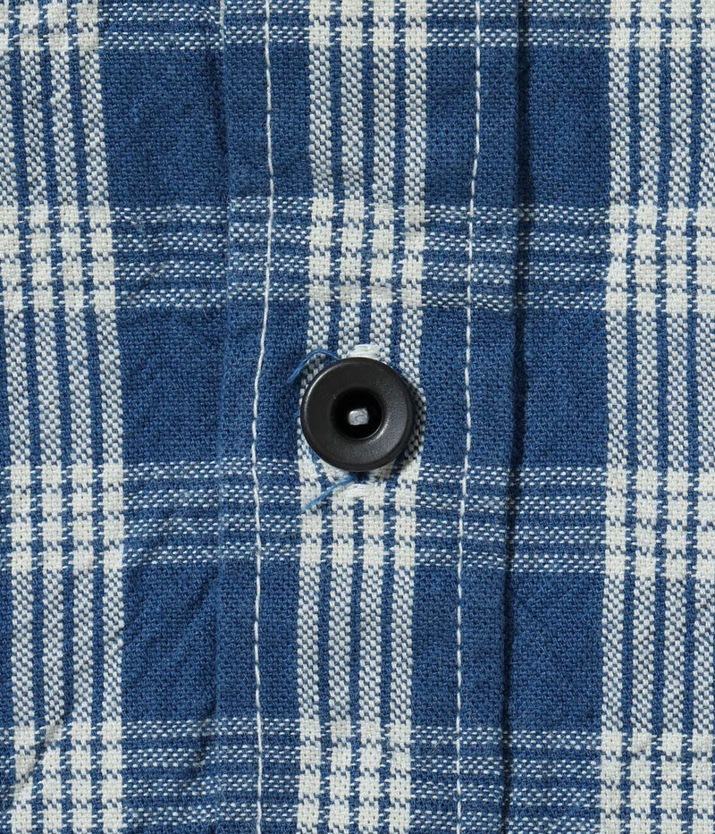 US15902 / UNION SUPPLY PALAKA CHECK SHIRT BLOUSE W/chain emb'd