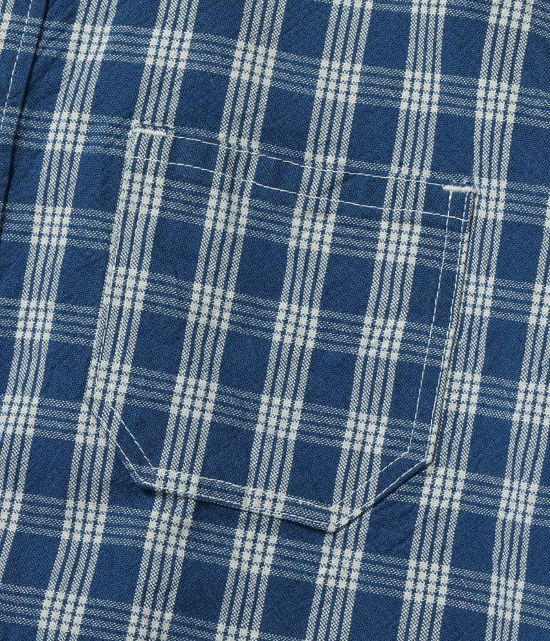 US15902 / UNION SUPPLY PALAKA CHECK SHIRT BLOUSE W/chain emb'd
