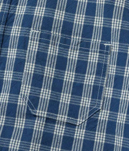 US15902 / UNION SUPPLY PALAKA CHECK SHIRT BLOUSE W/chain emb'd