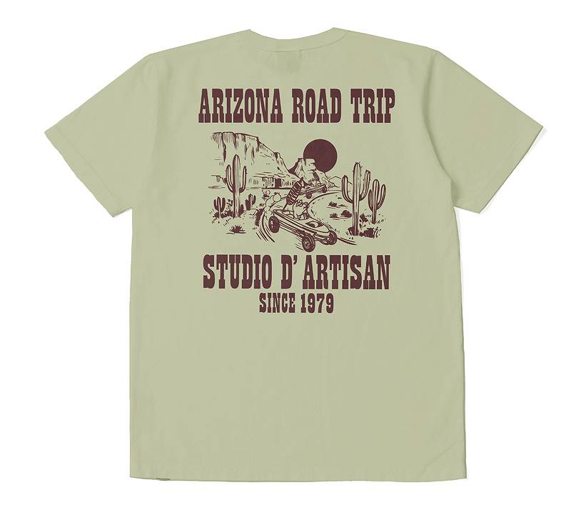 【8105A】. STUDIO D'ARTISAN U.S.A. Cotton Print T-Shirt