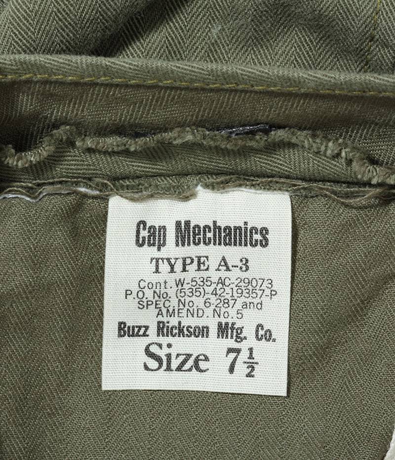 BR02536 / BUZZ RICKSON'S Cap Mechanics Type A-3