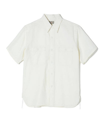 BR35857 / BUZZ RICKSON'S WHITE CHAMBRAY WORK SHIRTS (SHORT SLEEVE)