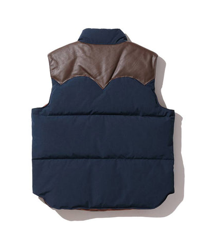 SC15222 SUGARCANE Leather YOKE T/C Down Vest