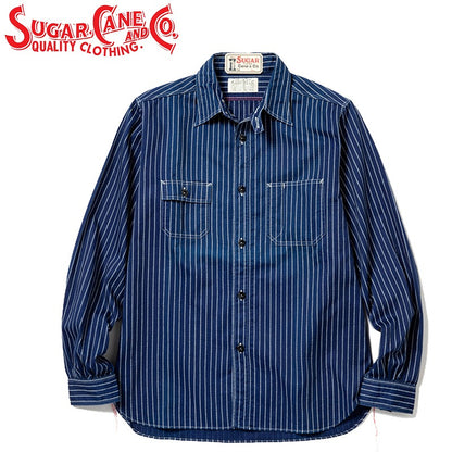 SC25551 / SUGARCANE FICTION ROMANCE 8.5oz. WABASH STRIPE WORK SHIRT (LONG SLEEVE)