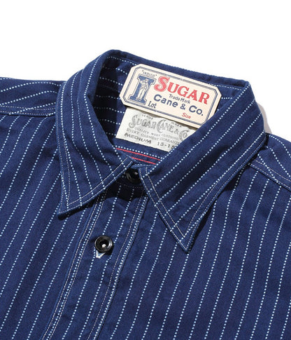 SC25551 / SUGARCANE FICTION ROMANCE 8.5oz. WABASH STRIPE WORK SHIRT (LONG SLEEVE)