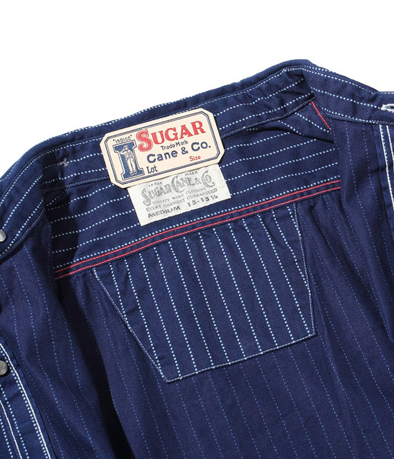 SC25551 / SUGARCANE FICTION ROMANCE 8.5oz. WABASH STRIPE WORK SHIRT (LONG SLEEVE)