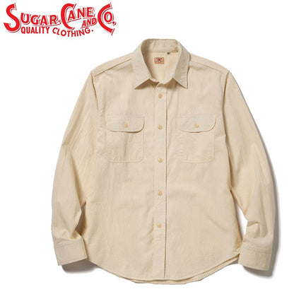 SC27851 / SUGARCANE WHITE CHAMBRAY WORK SHIRT (Long Sleeve)