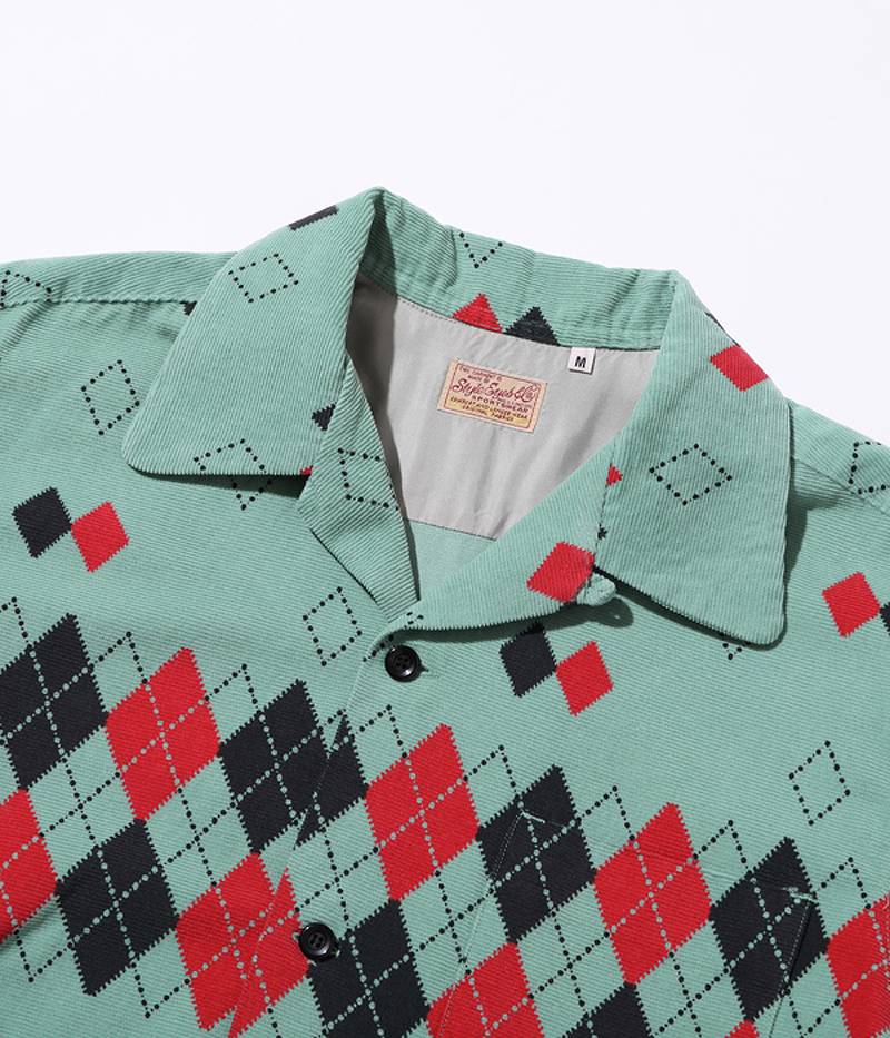 SE28971 / STYLE EYES Mid 1950s Style Corduroy Sports Shirt “ARGYLE”