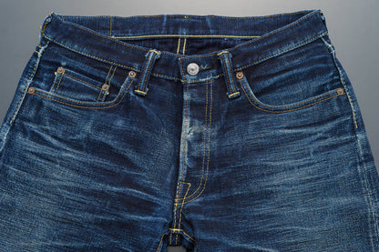 The Strike Gold SG5005ID Classic Double-Indigo Series 15oz Slub Selvedge Jeans - Stylish Straight
