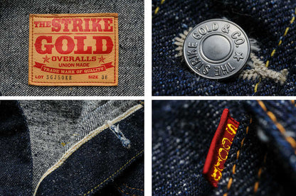 The Strike Gold SGJ50KE "Keep Earth" Natural Indigo 17oz  Selvedge 50's Denim Jacket