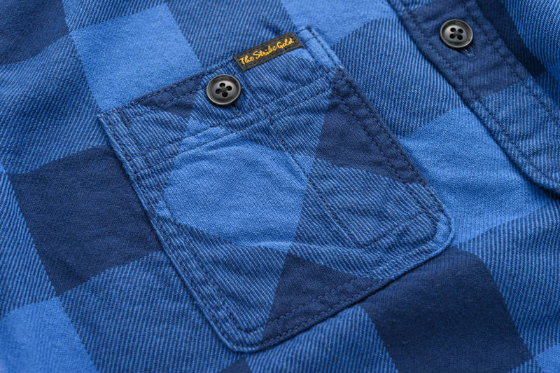 The Strike Gold SGS018 Flannel Check Work Shirt - Indigo