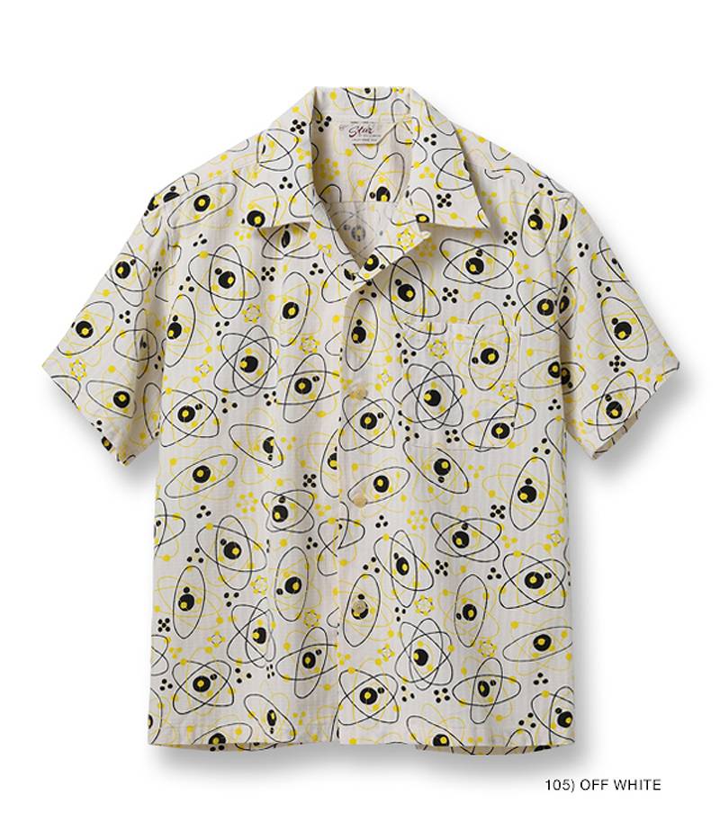 SH39086 / STAR OF HOLLY WOOD DOBBY COTTON OPEN SHIRT "ATOMIC" / DOBBY COTTON OPEN SHIRT