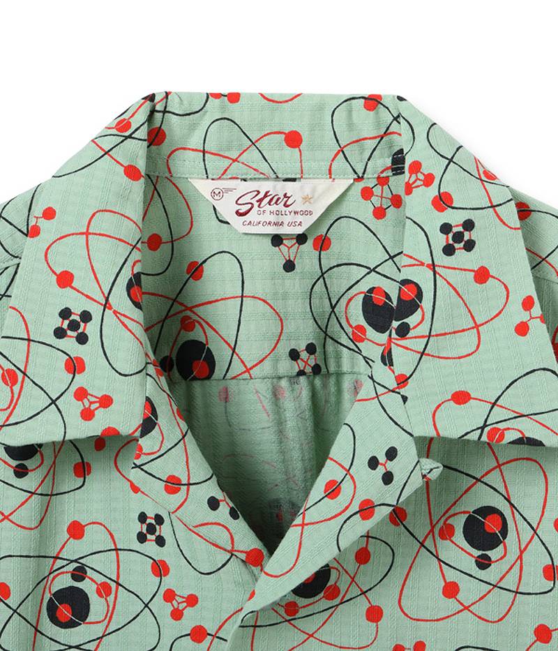 SH39086 / STAR OF HOLLY WOOD DOBBY COTTON OPEN SHIRT “ATOMIC”