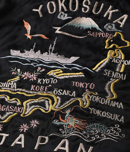 TT15230-128 / TAILOR TOYO Kosho & Co. Mid 1940S Style Wool Gabardine × ACETATE SOUOLDINE × ACETATE SOUOLDINE JACKET SPECIAL EDITION “YOKOSUKA DRAGON” × “JAPAN MAP”